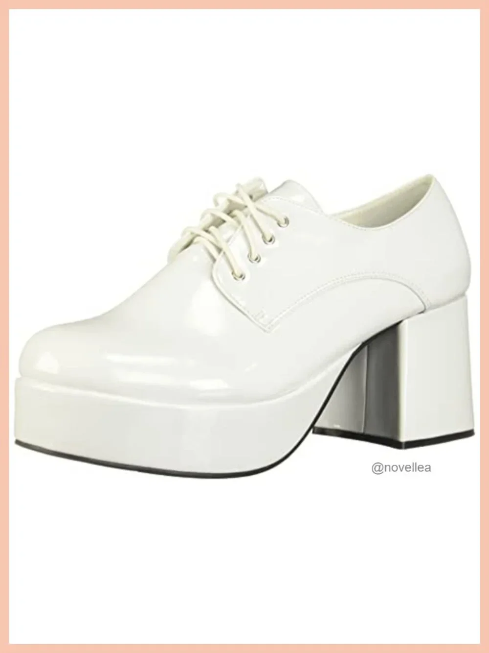 Men's White Platform Oxfords Pimp Shoes 3 Inch Heel Lace Up Costume